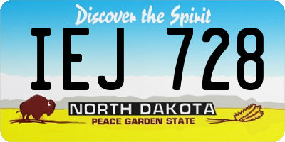 ND license plate IEJ728