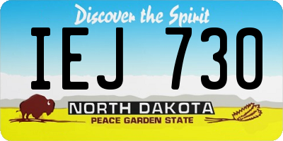 ND license plate IEJ730