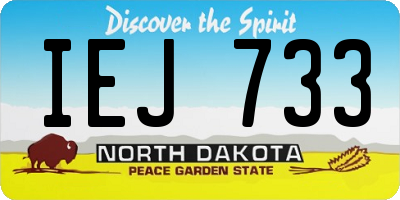 ND license plate IEJ733