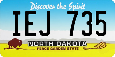 ND license plate IEJ735