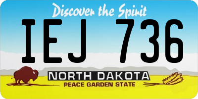 ND license plate IEJ736