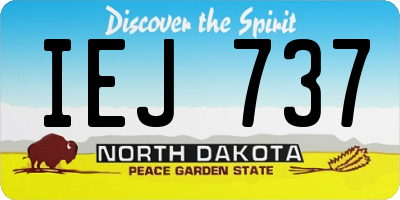 ND license plate IEJ737