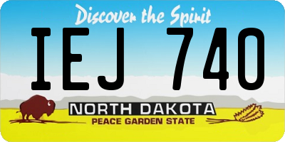ND license plate IEJ740