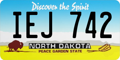 ND license plate IEJ742