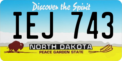 ND license plate IEJ743