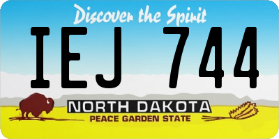 ND license plate IEJ744