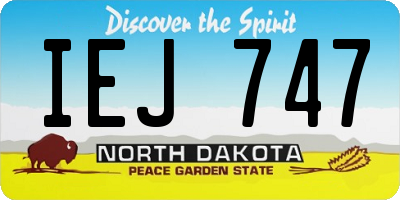 ND license plate IEJ747