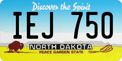 ND license plate IEJ750