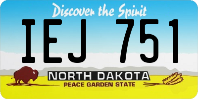 ND license plate IEJ751