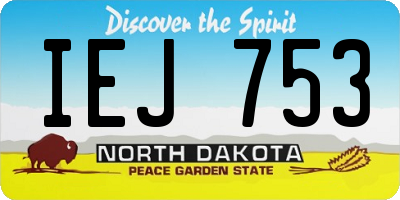 ND license plate IEJ753