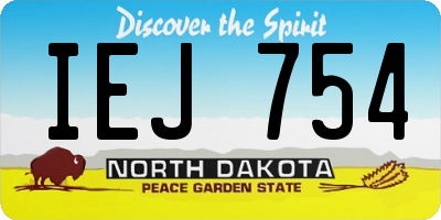 ND license plate IEJ754