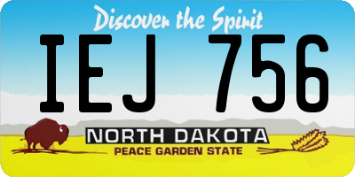 ND license plate IEJ756