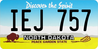 ND license plate IEJ757