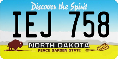 ND license plate IEJ758