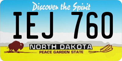 ND license plate IEJ760