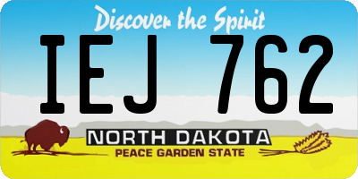 ND license plate IEJ762