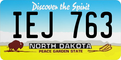 ND license plate IEJ763
