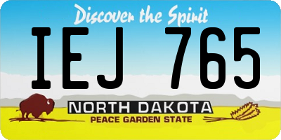 ND license plate IEJ765