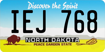 ND license plate IEJ768