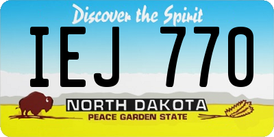 ND license plate IEJ770