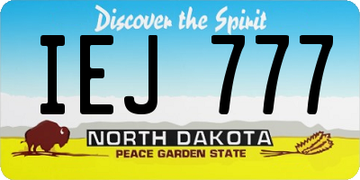 ND license plate IEJ777