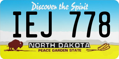 ND license plate IEJ778