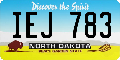 ND license plate IEJ783