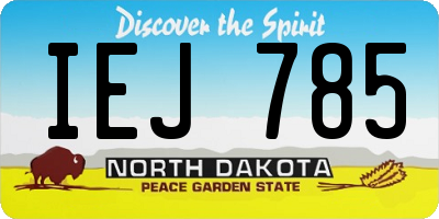 ND license plate IEJ785