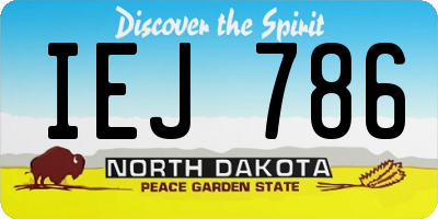 ND license plate IEJ786