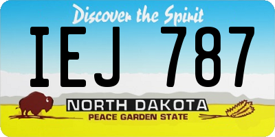ND license plate IEJ787