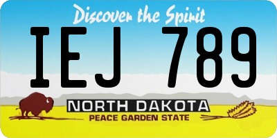 ND license plate IEJ789