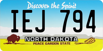 ND license plate IEJ794
