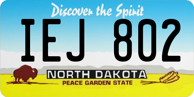 ND license plate IEJ802