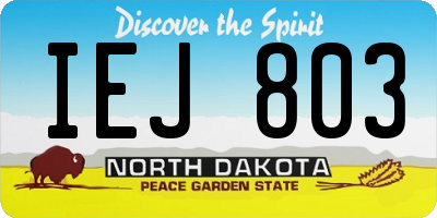 ND license plate IEJ803