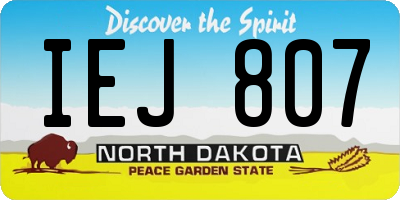 ND license plate IEJ807