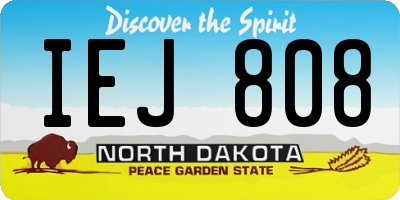 ND license plate IEJ808