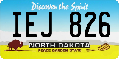 ND license plate IEJ826