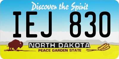 ND license plate IEJ830