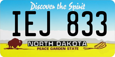 ND license plate IEJ833