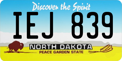 ND license plate IEJ839