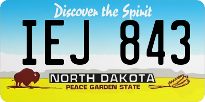 ND license plate IEJ843