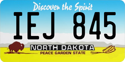ND license plate IEJ845