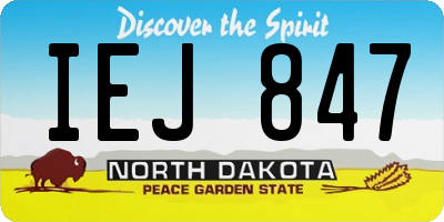 ND license plate IEJ847