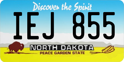 ND license plate IEJ855
