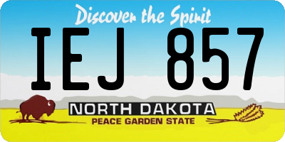 ND license plate IEJ857