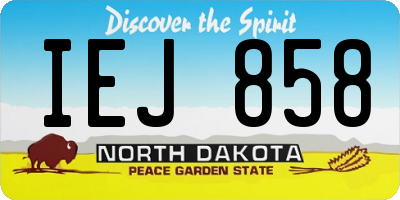 ND license plate IEJ858
