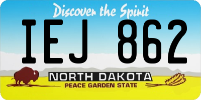 ND license plate IEJ862