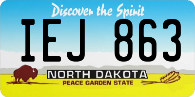 ND license plate IEJ863