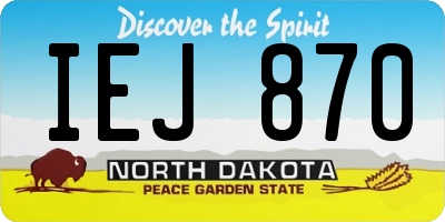 ND license plate IEJ870