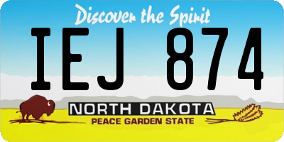 ND license plate IEJ874